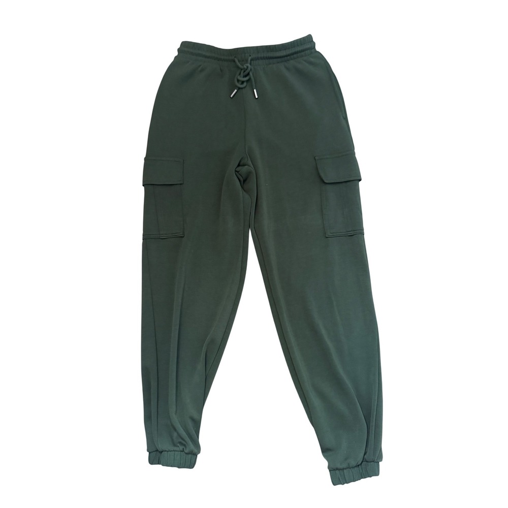 Scoop Womens Forest Green Quarter Zip Sweatshirt and Cargo Jogger Lounge Set S - Picture 6 of 7